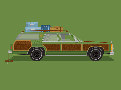 National Lampoon's Family Vacation car green griswald illustration movie national lampoons
