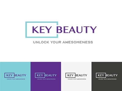 Key Beauty Logo Concept beauty cosmetics fashion brand feminine fresh key minimalistic unlock