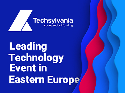 Techsylvania 2019 Edition Visual blue bold color bold font clean coloful curvy geology gradiends lines terrain