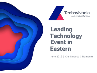 Techsylvania 2019 Edition Visual blue bold color bold font coloful hole shaddow