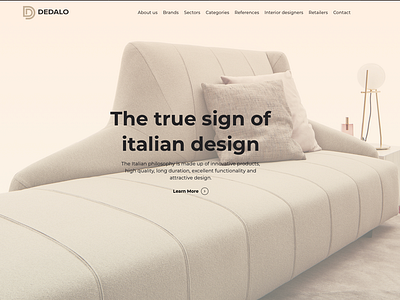 Dedalo Website Homepage bold font gradient overlay transparency ui website