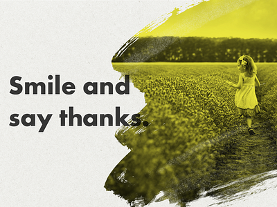 Smile And Say Thanks bold color bold font duotone gradient masked