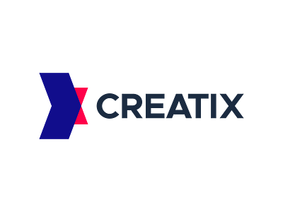 Creatix Logo Redesign V2 arrow blue bold font forward logo perspective red