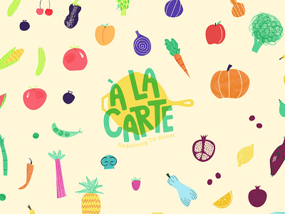 À La Carte landing page brand extension branding color cooking design flat food fruit icon illustration logo minimal photoshop type typography ui