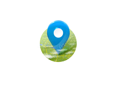 Blue Pin earth icon maps pin