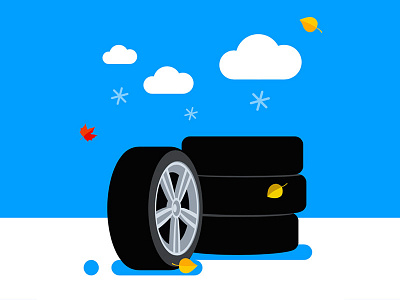 Tires clouds fall illustraiton snow tire tires