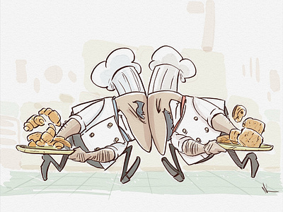 Pastry Chefs animation charachter design character concept chef hat chefs croissants digital 2d fun art illustration visualdevelopment