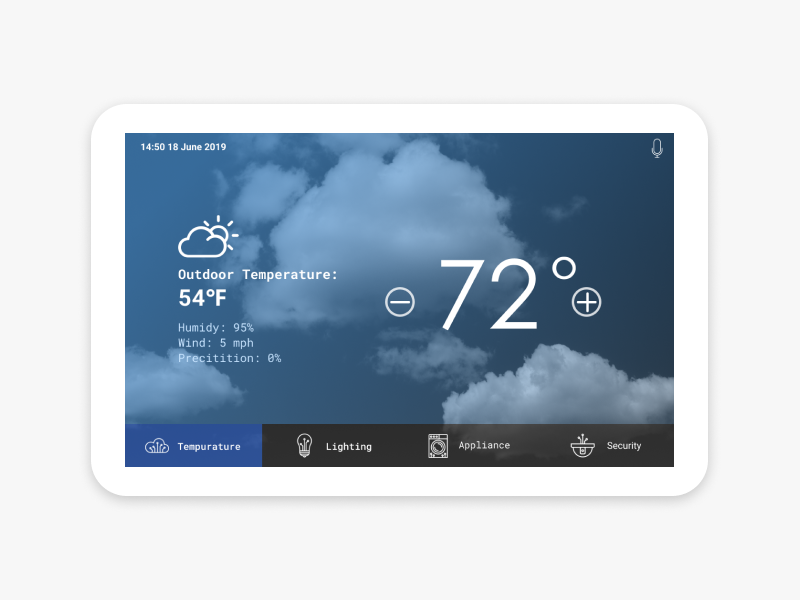 DailyUI007 Temperature setting design smarthome ui design dailyui007 dailyui ui