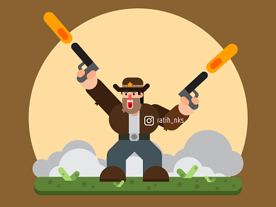 Cowboy animation art artwork character cowboy cowboy hat designer flat design graphic design illustration illustrator man cartoon portfolio ui design ui ux vector