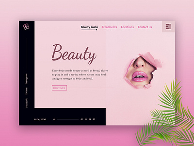 Beauty banner beauty branding fashion landing page template theme ux ui web web design website