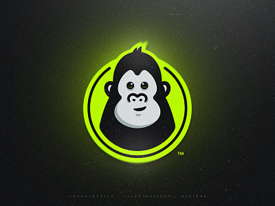 Gorilla ape character cute design drawing dribbble gorilla illustration logo mascot vector