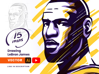 Drawing LeBron James (Vector) in 15mins (see description) 15minutes adobe drawing ilustration lebron james vector wacom youtube