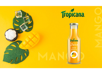 Tropicana Mango Juice branding design illustration