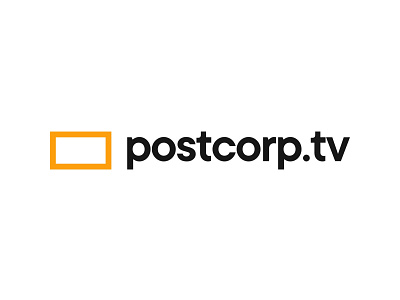 Postcorp.tv black branding design flat golden ratio logo minimalist monogram orange screen simplicity tv yellow