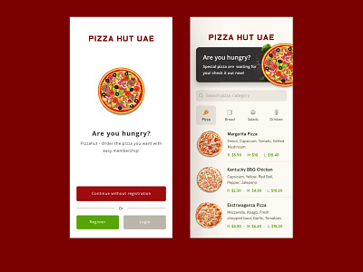 Pizza Mobile App adobe photoshop design food app pizza app pizza delivery app