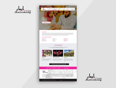 Emaan Matrimony matrimony event management adobe photoshop home page design landing page website design