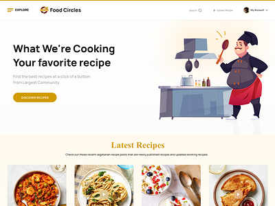 Recipes Web Page Inspiration Design 🍔 branding graphic design recipe web ui