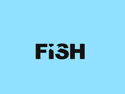 Fish animal clean clever design fish logo logo design logomark negative space simple swimming typography