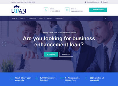 Loan For all Company, website landing page design adobe photoshop homepage landing page design website design