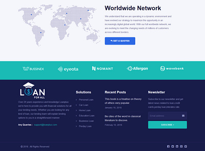 Footer, Loan For All Company adobe photoshop design