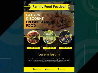 Family food festival flyer design Free Download adobe photoshop clean flyer design graphic design print design simple vector