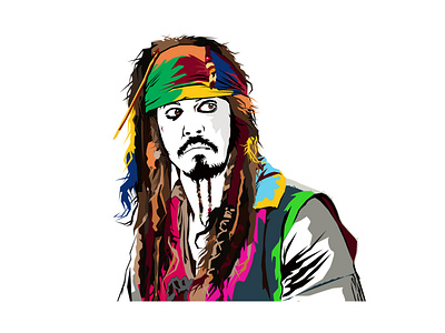 Jack Sparrow design flat illustration vector