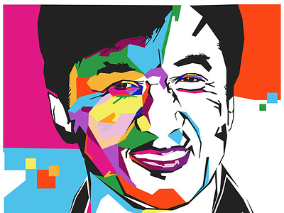 Jackie Chan design flat illustration vector