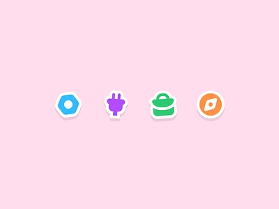 Some fun stickery icons design fun icon icon design icon set iconography stickers ui webdesign