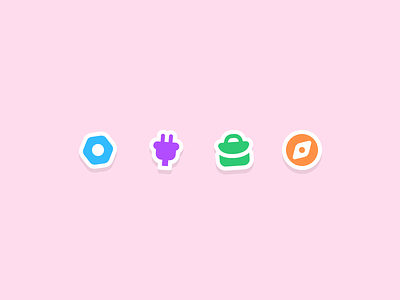 Some fun stickery icons design fun icon icon design icon set iconography stickers ui webdesign