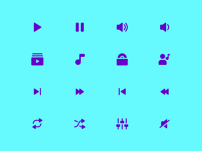 Music Player Icons icon icon design icon set iconography music music player ui