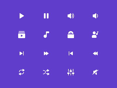 Music Icons Reversed app icon icon design icon set iconography ui