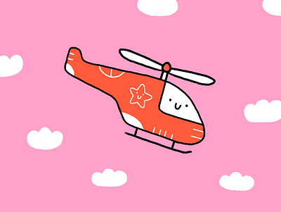 Helicopter! childrens illustration cute drawing illustration ipadpro procreate