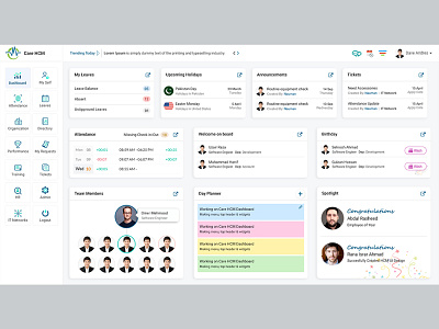 HR Management system Dashboard app design icon ui ux vector