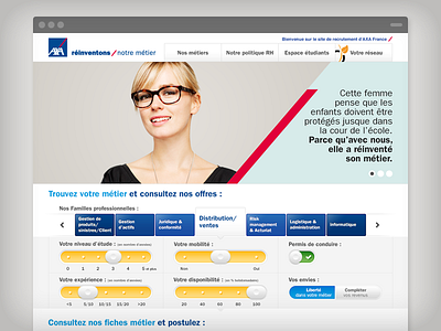 Axa - Searching for the right postulant search web design