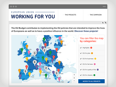 European Union contributions filters map