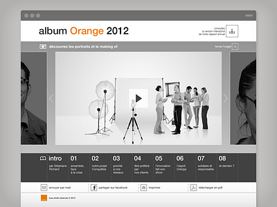 Orange 2012 "Album" ux web design