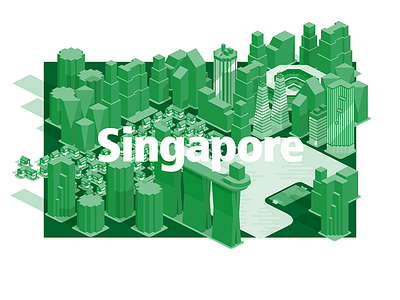 Singapore green illustration isometry singapore