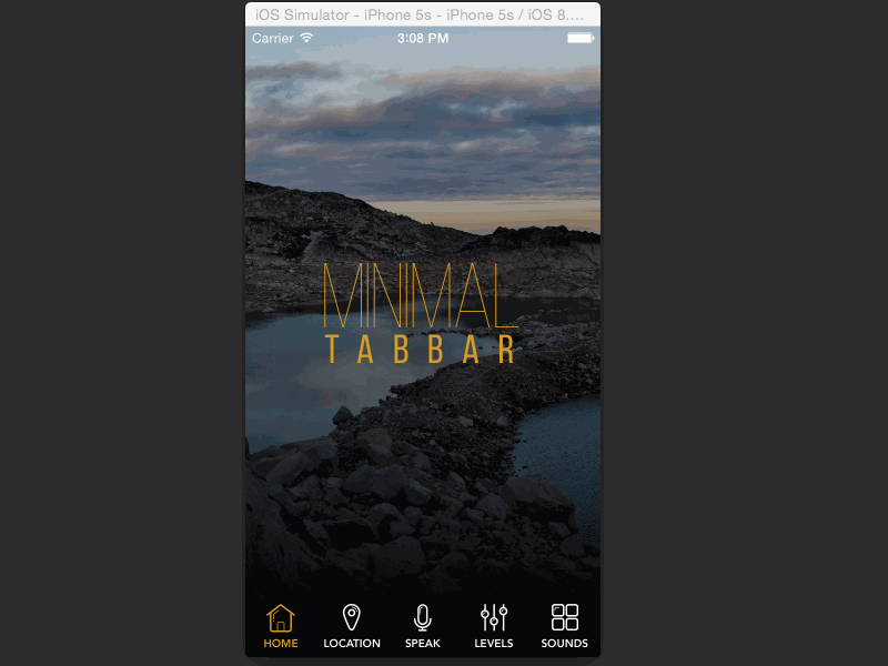 Minimal TabBar animation code flat gif icons ios iphone menu