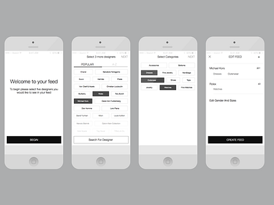 Onboarding Wireframes