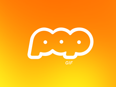 PopGif logo final app flat gradient italic logo popgif