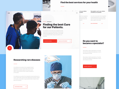 Research Lab Website clean clean design health care lab landing page medecine research site typography ui ux web webpage website
