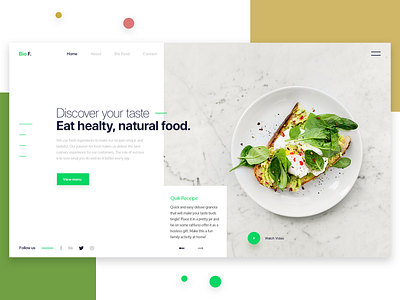 Bio Food design food website health landing page layout restaurant site typography ui ux web webpage website