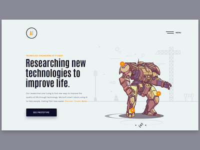 Research ai artificial intelligence character clean design color design illustration interface landing page layout site typography ui ux vector vector artwork web web design webpage website