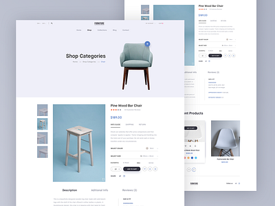 Furniture store | Product page branding clean design e commerce furniture shop interface design landing page layout site store typography ui user center design ux web web design webpage website
