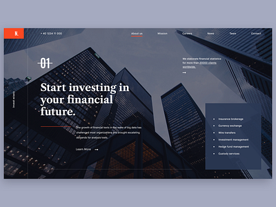 Financial website - WIP branding business clean design corporate design finance hero section interface landing page layout money site typography ui user center design ux web web design webpage website