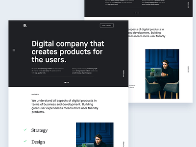 Digital Agency clean design design design services digital agency hero design interface design landing page layout page site typography ui ux web web design webpage website