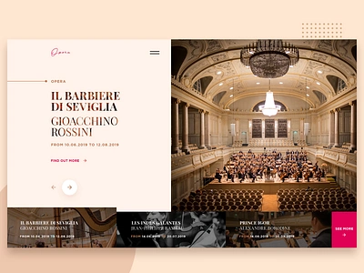 Opera House branding classical music clean design color design interface design landing page layout opera house webpage site typography ui user experience user interface design ux web web design webpage website