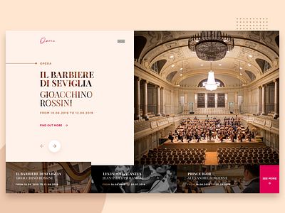 Opera House branding classical music clean design color design interface design landing page layout opera house webpage site typography ui user experience user interface design ux web web design webpage website