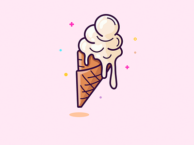 Tasty ice cream character character design cute design drawing flat ice cream illustration flat illustration food graphics icon illustration line art illustration logo minimal pin sticker vector vector art web website