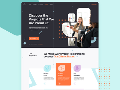 Project page | IT Company customer services design graphic design graphics icons interface design it company website landing page layout project page details project webpage design site technology typography ui ux web webpage webpage exploration website